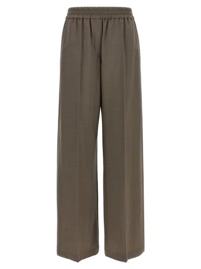 Brunello Cucinelli Elastic Waist Casual Pants In Brown