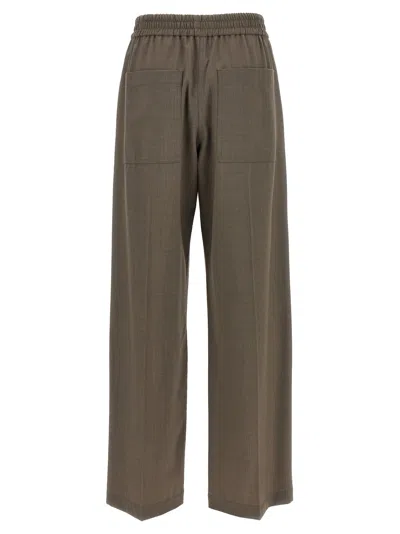 Brunello Cucinelli Elastic Waist Casual Pants In Brown