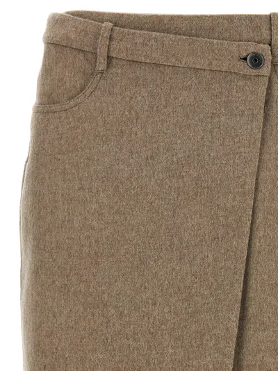 Brunello Cucinelli Wrapped Skirts Beige In Brown