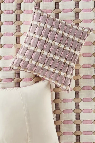 Anthropologie Sonya Matelassé Square Cushion In Pink