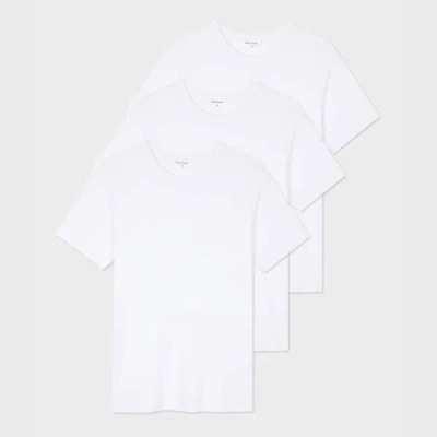Paul Smith White Modal Lounge T-shirts Three Pack In White