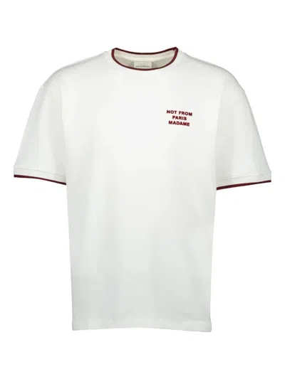 Drôle De Monsieur 'le T-shirt Slogan' White Crewneck T-shirt With Slogan Print On Front And Rear