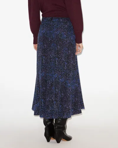 Isabel Marant Hortensia Mosaic Print Stretch Silk Midi Skirt