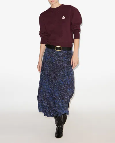 Isabel Marant Hortensia Mosaic Print Stretch Silk Midi Skirt