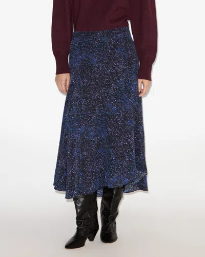 Isabel Marant Hortensia Mosaic Print Stretch Silk Midi Skirt