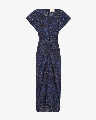 Isabel Marant Terena Sequin-embellished Twisted Dress In Blue
