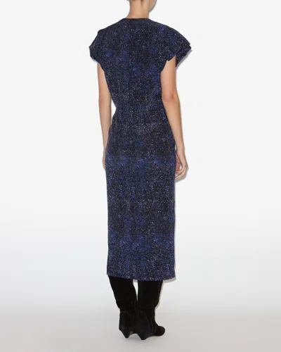 Isabel Marant Terena Sequin-embellished Twisted Dress In Blue