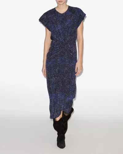 Isabel Marant Terena Sequin-embellished Twisted Dress In Blue