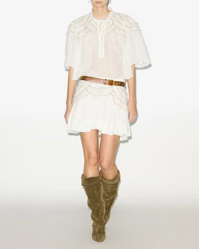 Isabel Marant Étoile Womens White Ceola Cotton-blend Mini Skirt In White