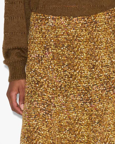 Isabel Marant Syana Ruched Printed Stretch-silk Crepe De Chine Maxi Skirt In Brown