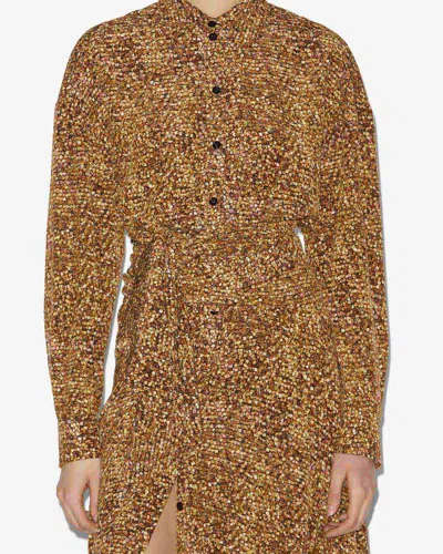 Isabel Marant Samantha Asymmetric Printed Stretch-silk Crepe De Chine Shirt Dress