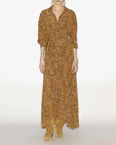 Isabel Marant Samantha Asymmetric Printed Stretch-silk Crepe De Chine Shirt Dress
