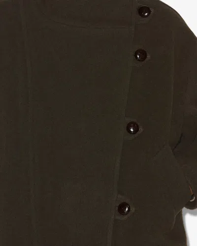 Isabel Marant Hanis Short Wool Blend Coat In Green