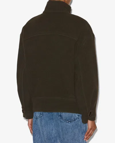 Isabel Marant Hanis Short Wool Blend Coat In Green