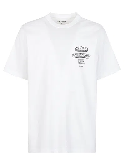Carhartt Wip Pre Logo Cotton T Shirt In White