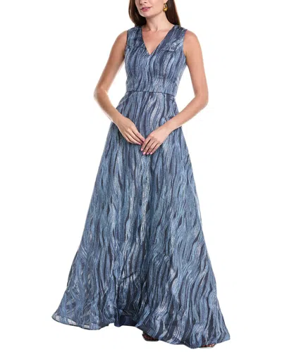 Rene Ruiz Metallic Jacquard A-line Gown