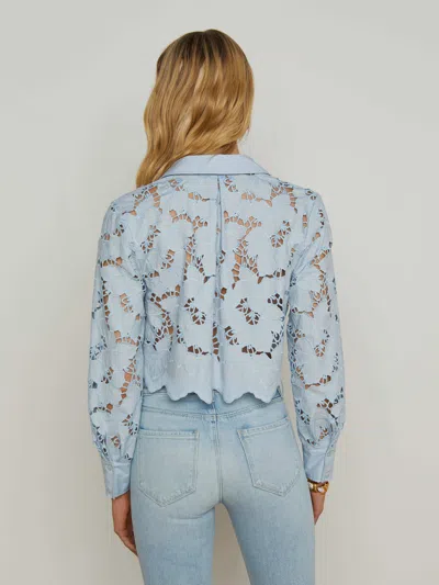 L Agence Seychelle Cropped Lace Blouse