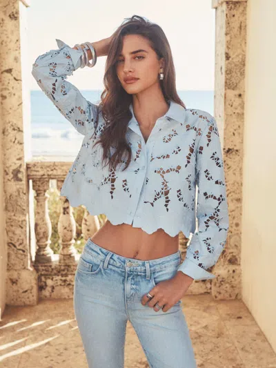 L Agence Seychelle Cropped Lace Blouse