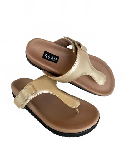 Roam Women's The T Strap Slide In Gold