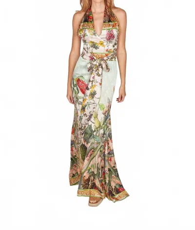 Trisha Paterson Peome Maxi Gown In Green Multi