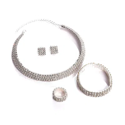 Sohi Women Silver Coloured Jewellery Set