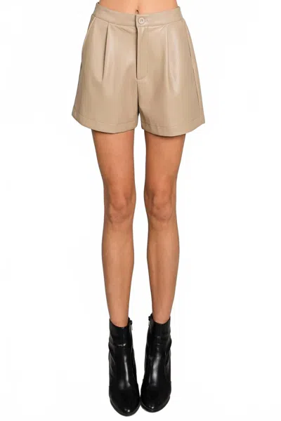 Allie Rose Soft Pleather High Waisted Shorts In Butterscotch