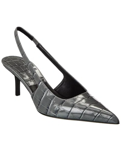 Michael Kors Collection Emma Croc-embossed Leather Slingback Pump