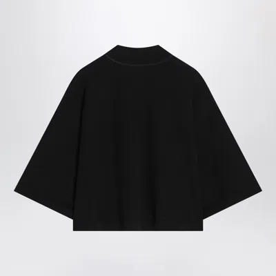 Alaïa Alaia Black Crop T-shirt In Cotton Knit Women