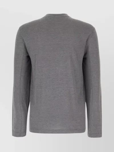 Brunello Cucinelli Silk Blend Crew Neck Sweater In Gray