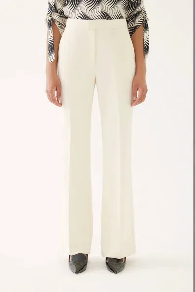 Exquise High Waist Trousers In Cream In White