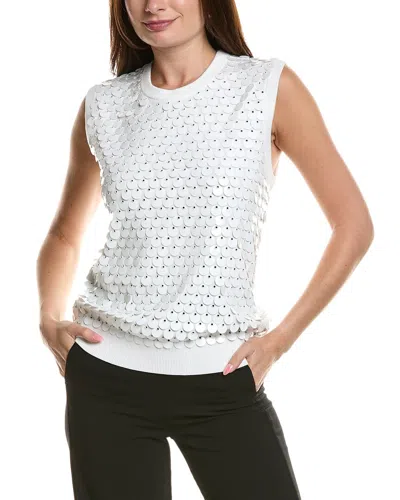 Michael Kors Collection Cashmere-blend Compact Top In White