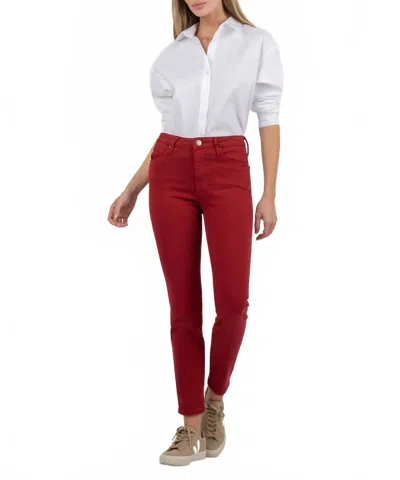 Kut From The Kloth Charlize High Rise Cigarette Leg Jeans In Red In Red