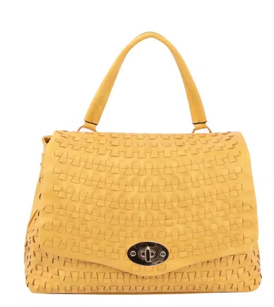 Handbag Factory Corp Crossed Bag For Women Satchel Purse In Mustard