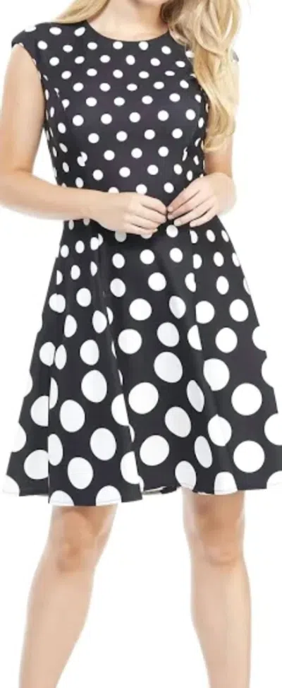 London Times Dot Fit & Flare Dress In Pattern