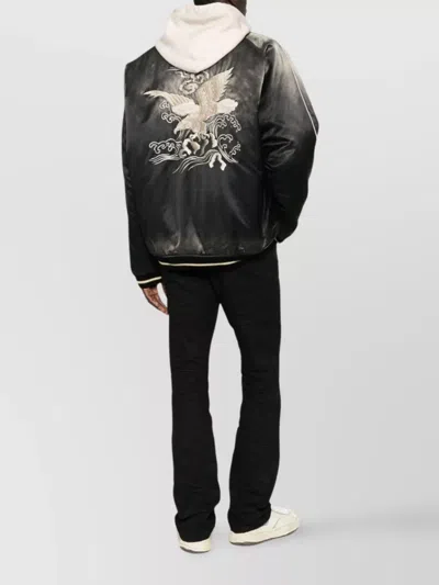 Miharayasuhiro Embroidered Contrast Sleeve Bomber Jacket In Multi