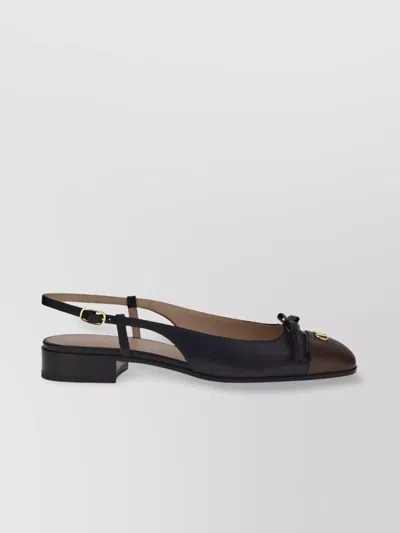 Valentino Valet Du Roi Leather Slingback Ballerina Flat