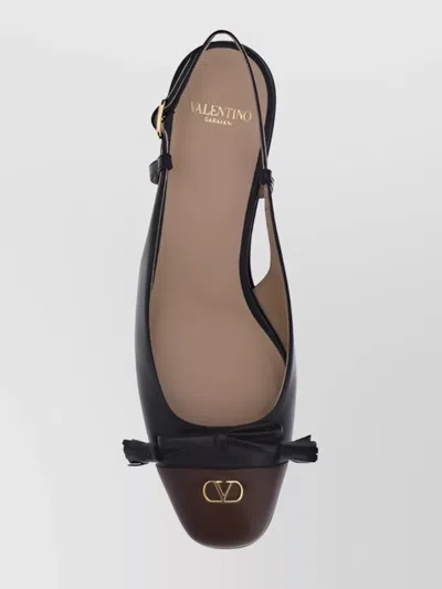Valentino Valet Du Roi Leather Slingback Ballerina Flat