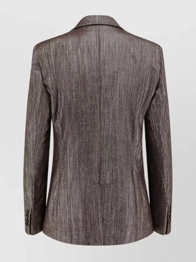 Brunello Cucinelli Single-breasted Lurex Fabric Blazer In Gray