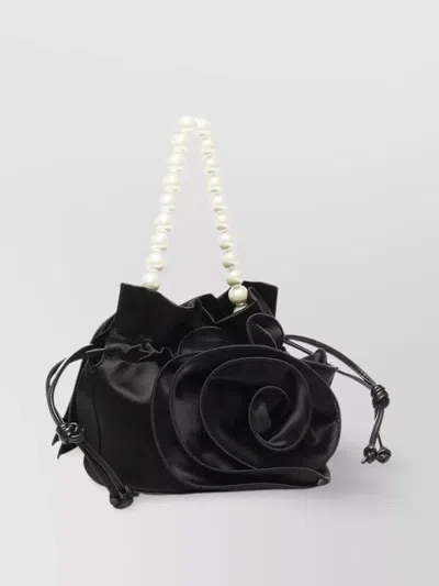 Magda Butrym Pearl Satin Rose Bucket Bag
