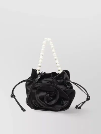 Magda Butrym Pearl Satin Rose Bucket Bag