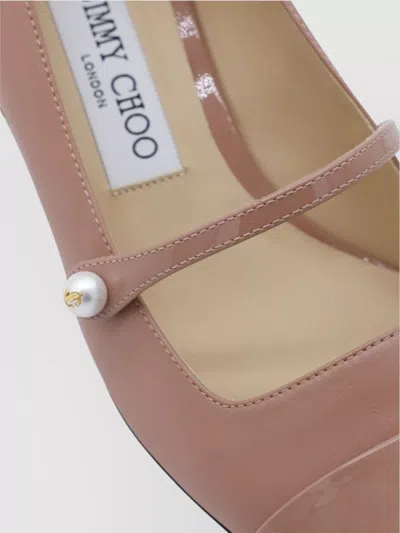 Jimmy Choo Pearl Block Heel Square Toe Ballerina Shoes