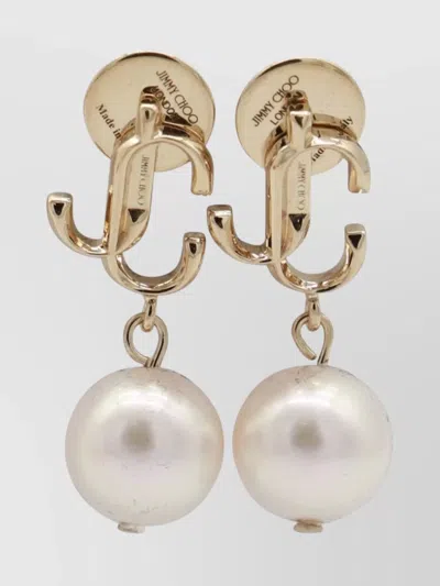 Jimmy Choo Pearl And Gold-tone Earrings In Multi