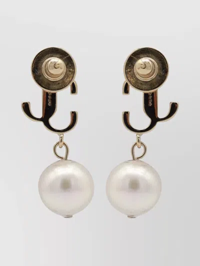 Jimmy Choo Pearl And Gold-tone Earrings In Multi