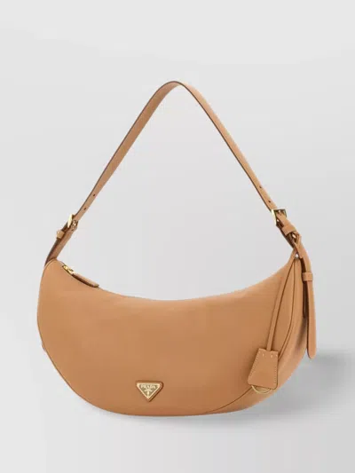 Prada Large Peach Leather Shoulder Bag