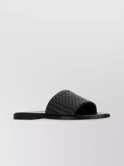 Bottega Veneta Woven Leather Flat Sole Slippers