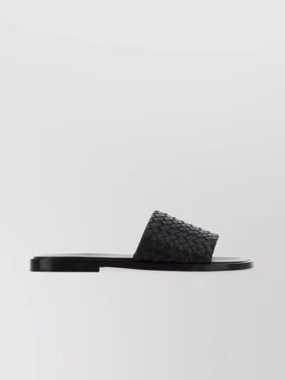 Bottega Veneta Woven Leather Flat Sole Slippers
