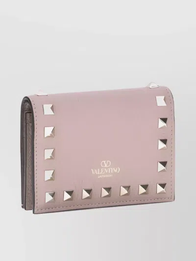 Valentino Leather Wallet Studded Front Flap