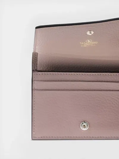 Valentino Leather Wallet Studded Front Flap