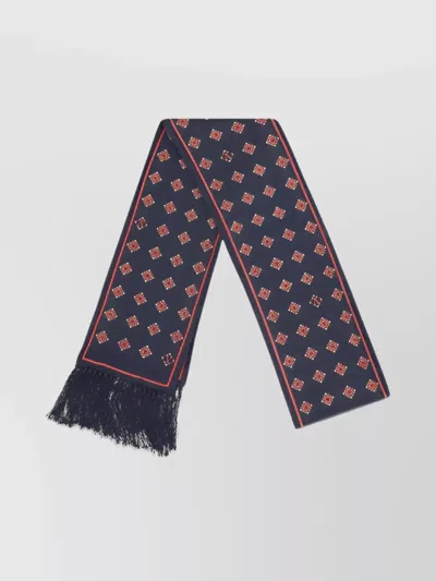 Valentino Modern Silk Scarf Featuring Geometric Pattern In Blue