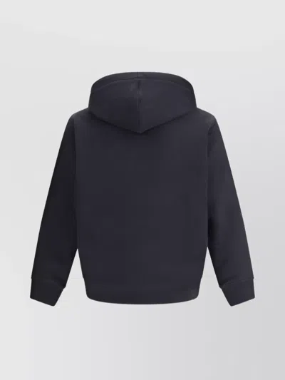 Givenchy Logo Stamp Zip-up Hooded Sweatshirt In Black